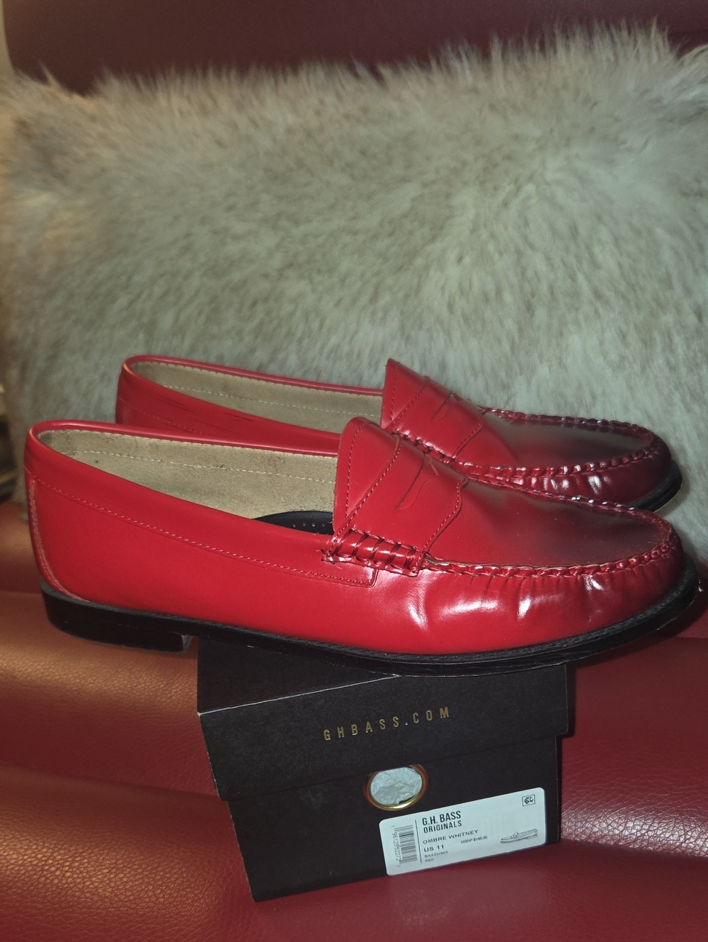 GH Bass Whitney Penny Loafers, Ombre Red, Sz 11